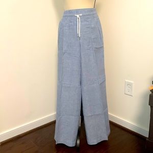 Athleta Cabo wide leg drawstring linen trouser size 6!
